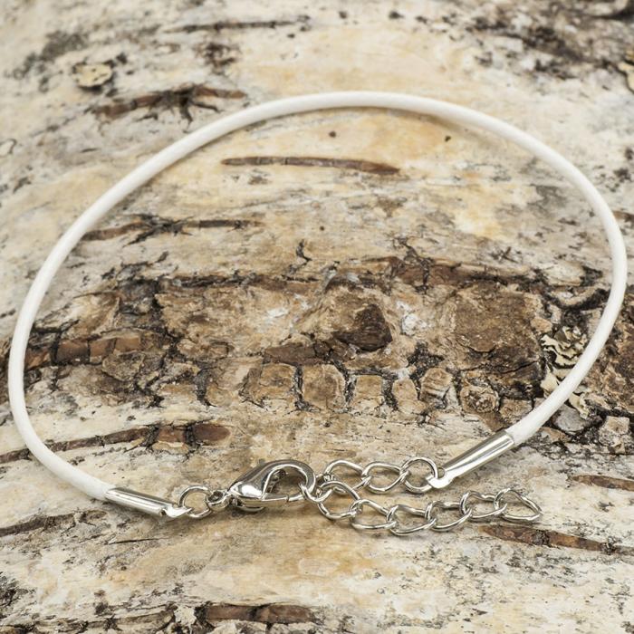 Armband Vaxad Tråd 18,5 cm, Vit/Silverfärg (st)